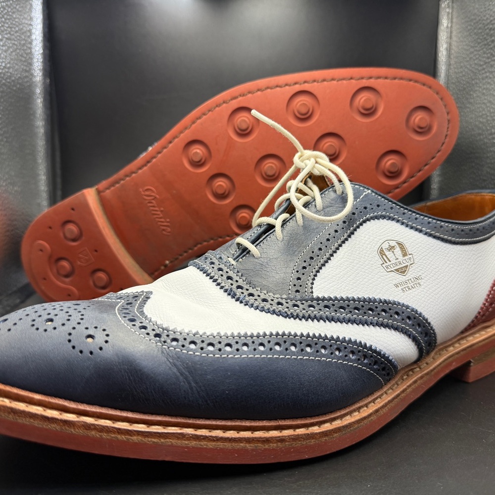 ALLEN EDMONDS 1776  14 D Red White Blue Spectator Dress Shoes 2020 Ryder Cup